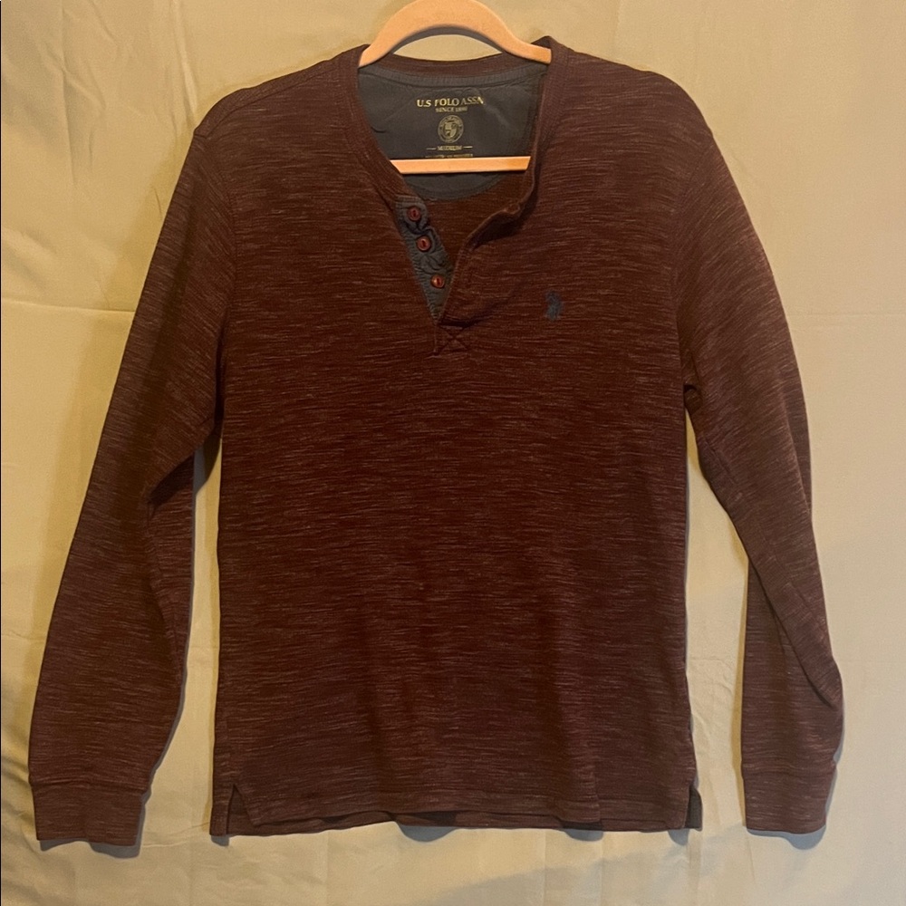 U.S. Polo Assn. Men's Burgundy Long Sleeve Tee